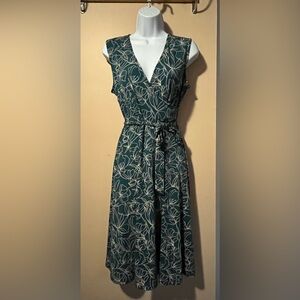 Barely Worm M Green Wrap Knit Dress